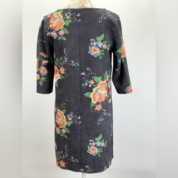 DOR DOR COUTURE Dark gray with floral print Mini shift Dress size S - Picture 6 of 13